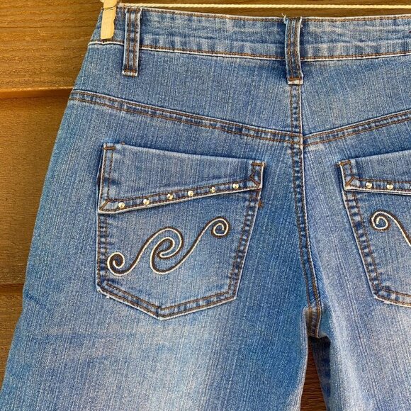 T & Y Fashion Straight High Waisted Cuffed Blue Jean Shorts Denim - Picture 10 of 13